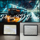 Perfect3d Lamborghini Aventador Light Up Lithophane Wall Art Picture