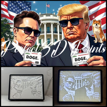 Load image into Gallery viewer, Perfect3d Prints Trump &amp; Elon DOGE Light Up Lithophane Wall Art Picture