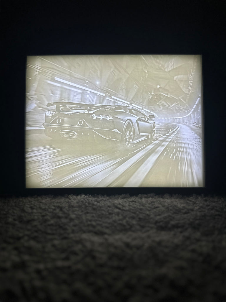 Perfect3d Lamborghini Aventador Light Up Lithophane Wall Art Picture