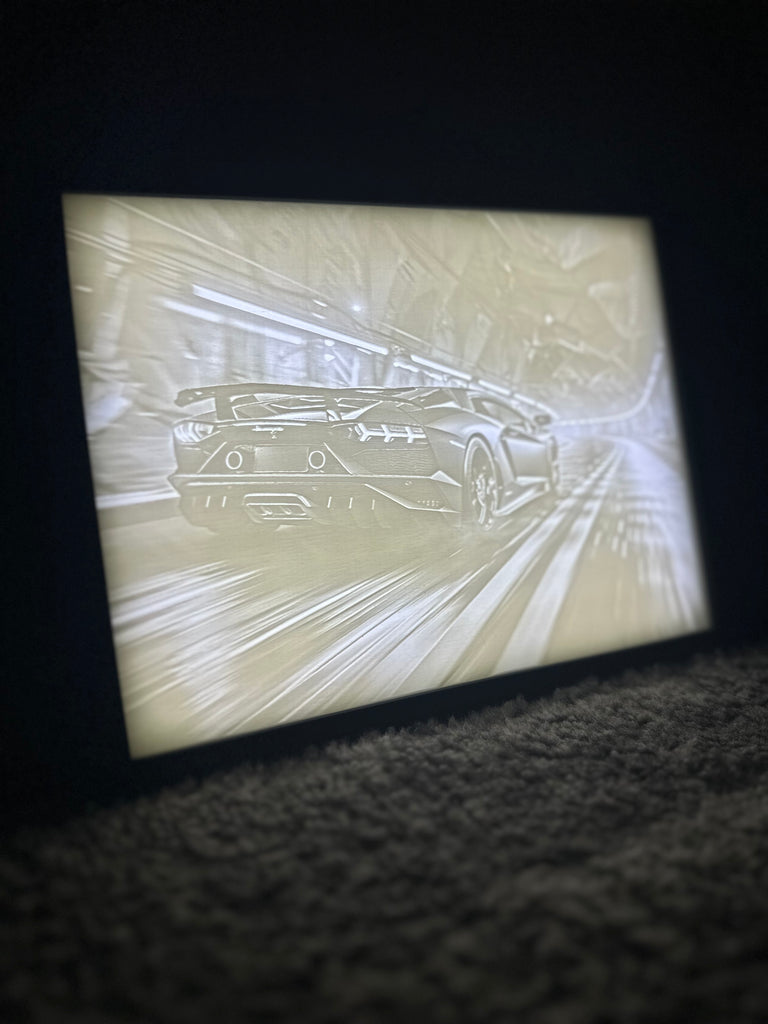 Perfect3d Lamborghini Aventador Light Up Lithophane Wall Art Picture