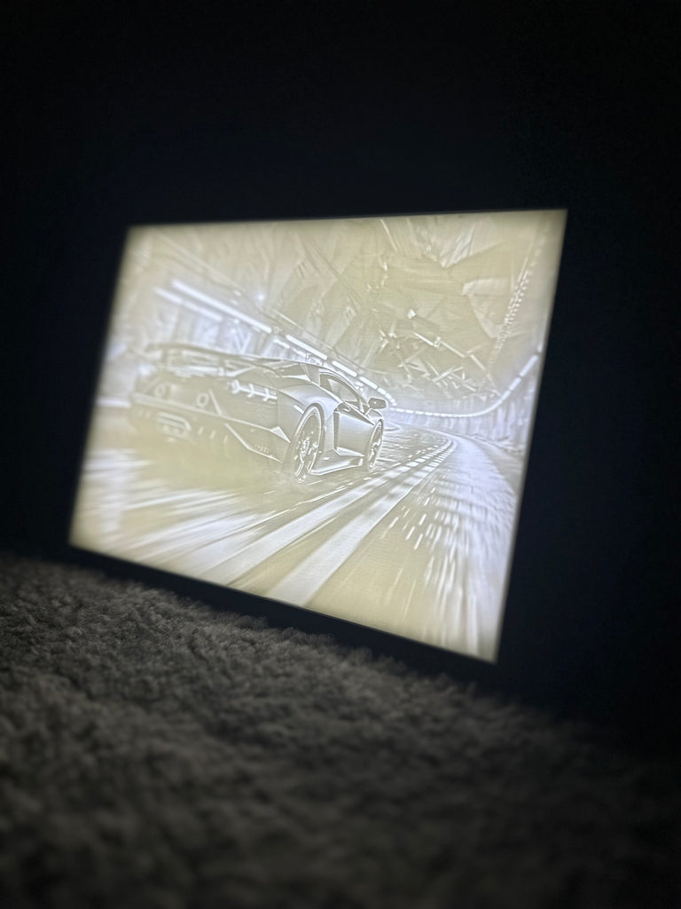 Perfect3d Lamborghini Aventador Light Up Lithophane Wall Art Picture