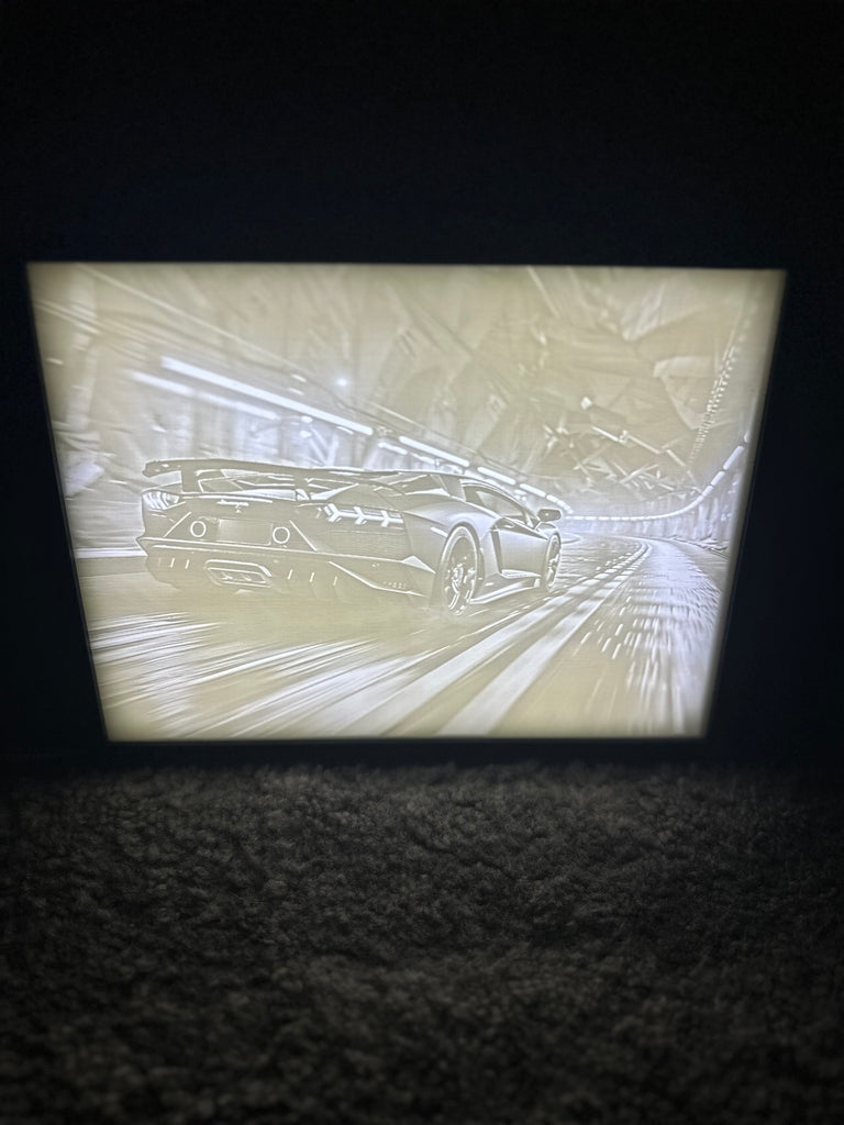 Perfect3d Lamborghini Aventador Light Up Lithophane Wall Art Picture