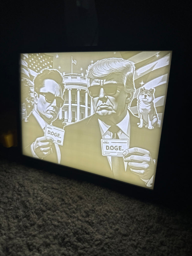 Perfect3d Prints Trump & Elon DOGE Light Up Lithophane Wall Art Picture