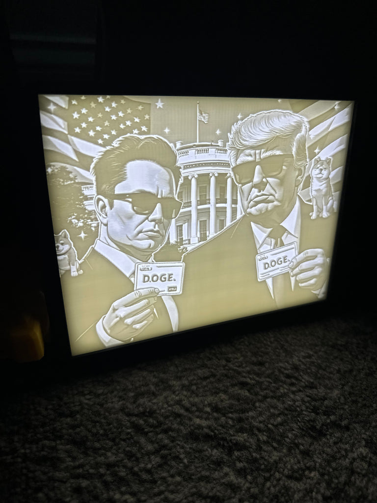 Perfect3d Prints Trump & Elon DOGE Light Up Lithophane Wall Art Picture