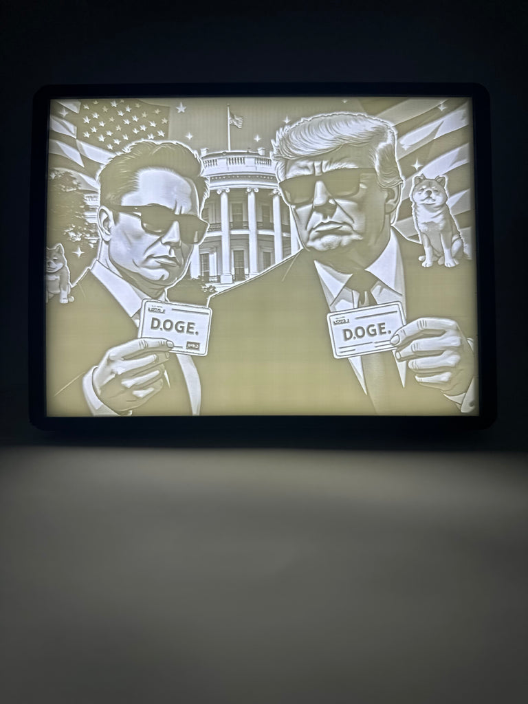 Perfect3d Prints Trump & Elon DOGE Light Up Lithophane Wall Art Picture