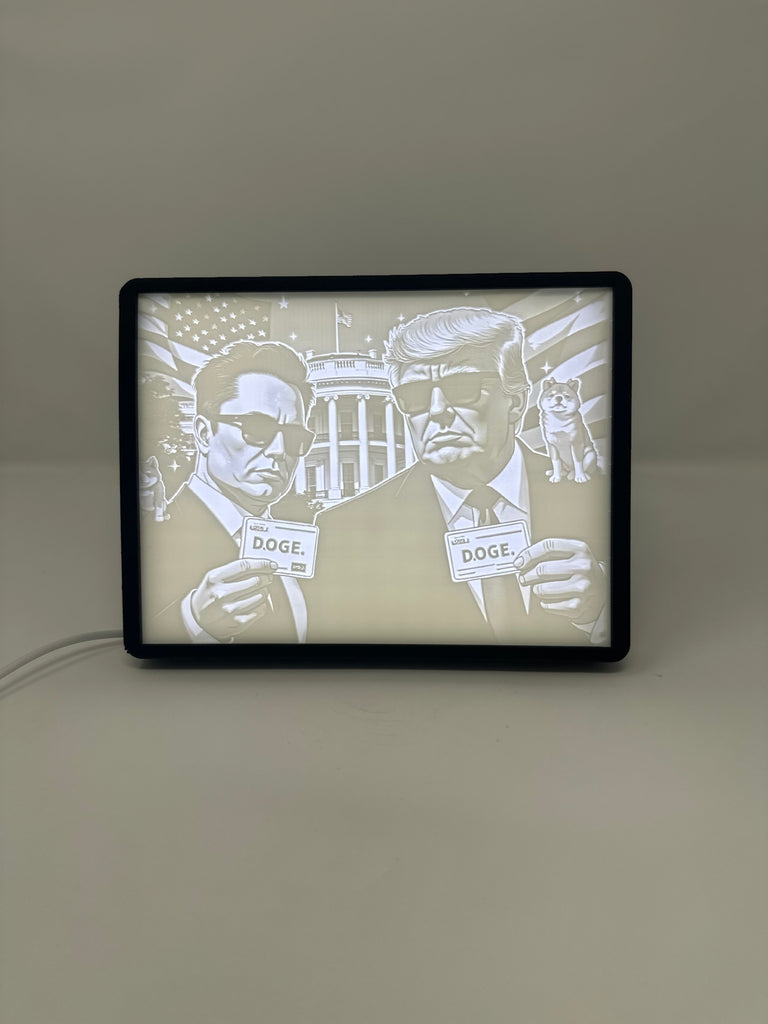 Perfect3d Prints Trump & Elon DOGE Light Up Lithophane Wall Art Picture