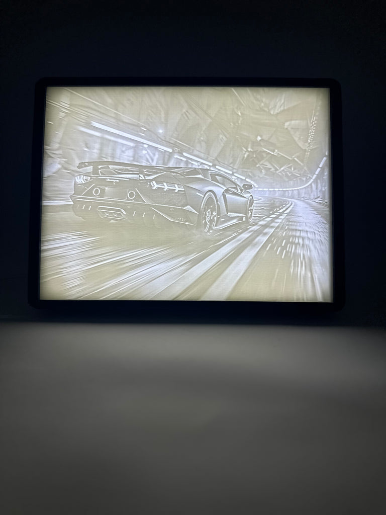 Perfect3d Lamborghini Aventador Light Up Lithophane Wall Art Picture