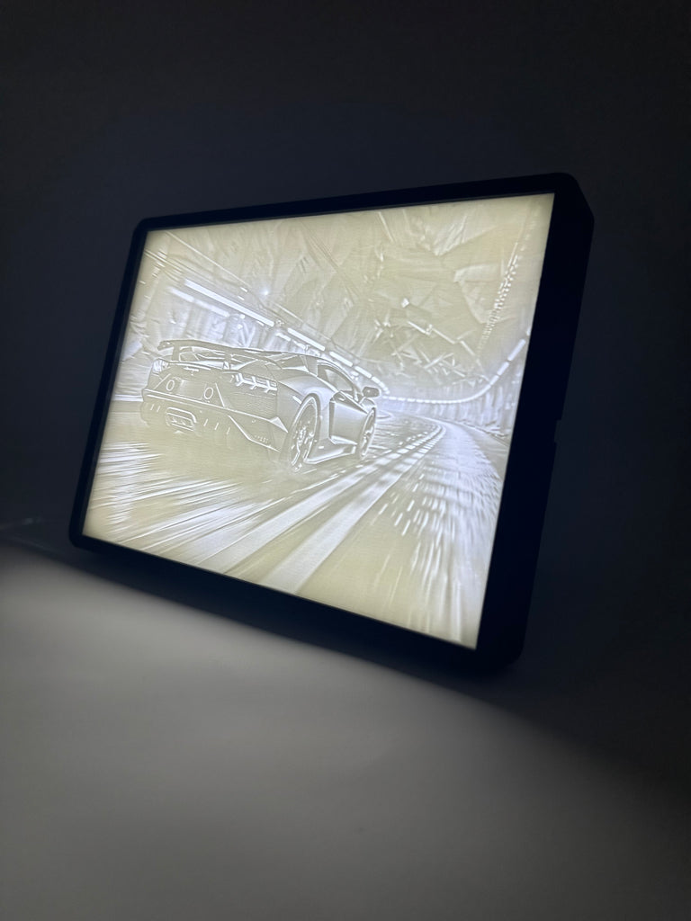 Perfect3d Lamborghini Aventador Light Up Lithophane Wall Art Picture