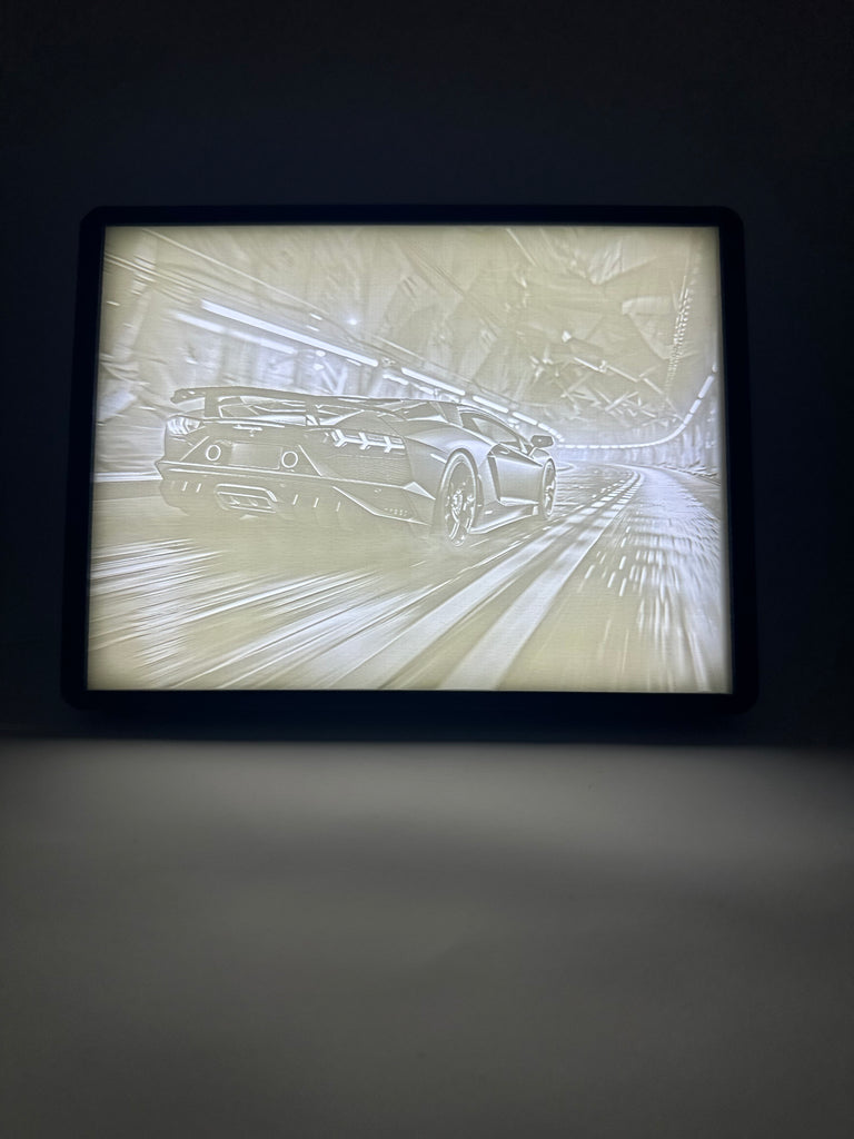 Perfect3d Lamborghini Aventador Light Up Lithophane Wall Art Picture