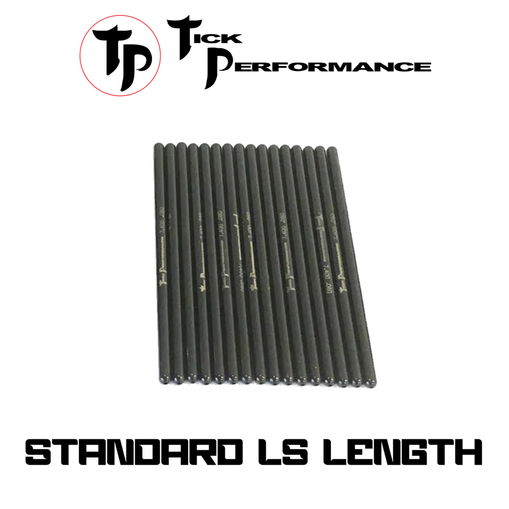 Tick Performance Chromoly 5/16" 7.400" Hardened Pushrod Set LS STANDARD SIZE