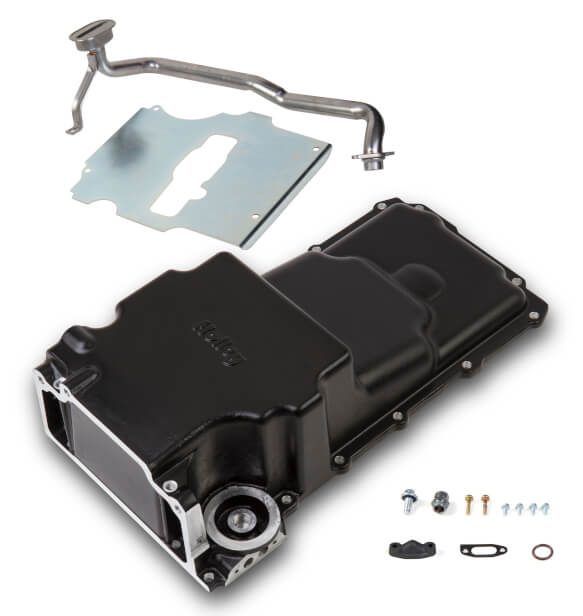 Holley LS Retro Fit Oil Pan Additional Front Clearance Black