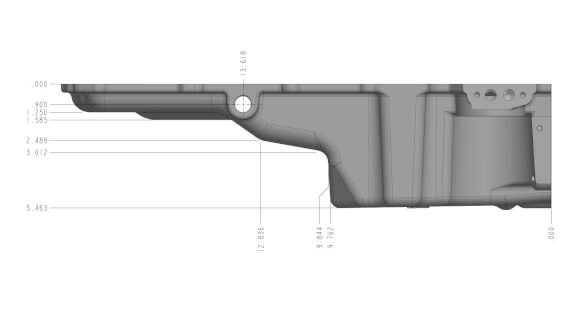 Holley LS Retro Fit Oil Pan Additional Front Clearance With Turbo Drain Satin