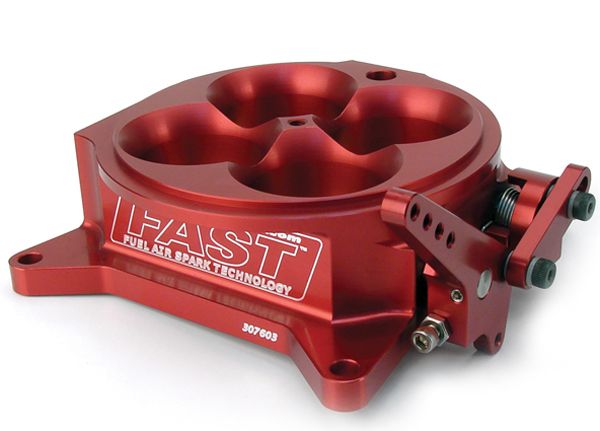 Fast 4 Barrel 4150 Billet LS EFI Throttle Body Red