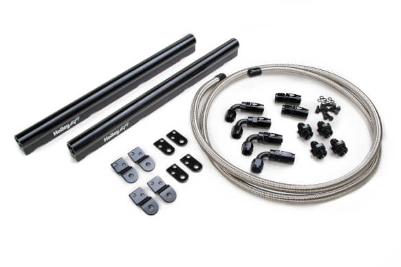 El kit de riel de combustible Holley Hi-Flow LS se adapta a los colectores de admisión de fábrica OE LS1, LS2, LS3, LS6 y L99