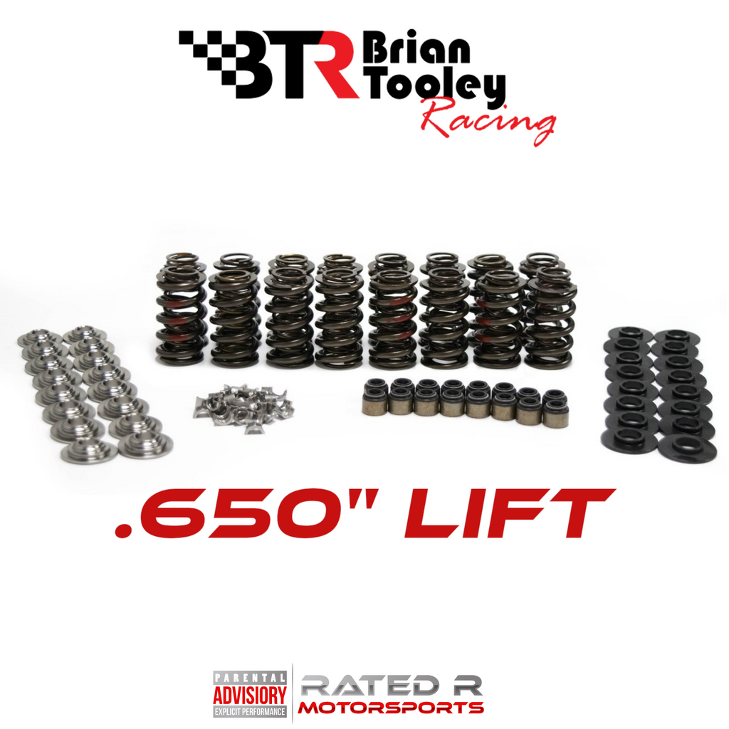 BTR LS .650" Lift Max Pressure Dual Valve Spring Kit With Titanium Retainers (For Roller Rockers)