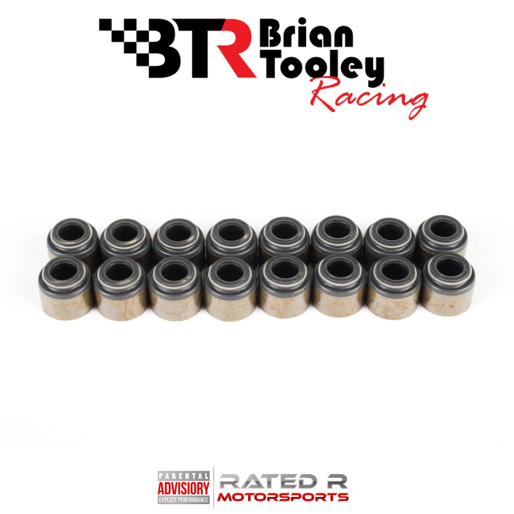 BTR LS Black Valve Stem Seals For Valve Springs Set of 16