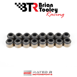 BTR LS Black Valve Stem Seals For Valve Springs Set of 16