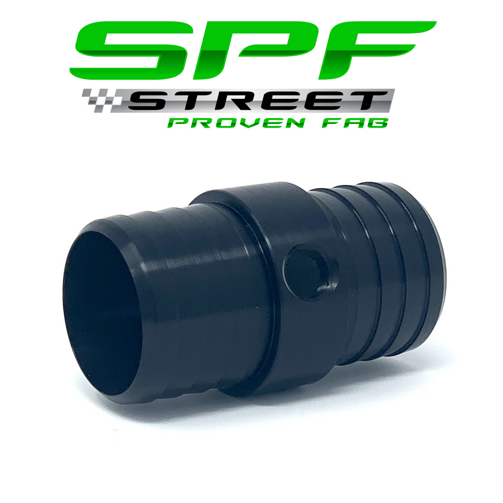 Street Proven Fab Radiator Hose Adapter 1 1/4" to 1 1/4" With 1/8" NPT Port BLACK