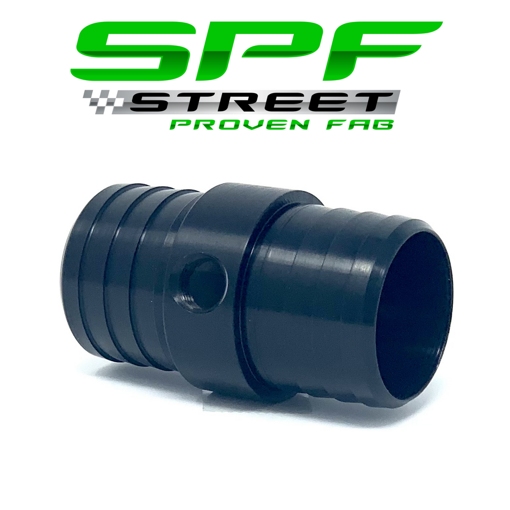 Street Proven Fab Radiator Hose Adapter 1 1/4" to 1 1/4" With 1/8" NPT Port BLACK