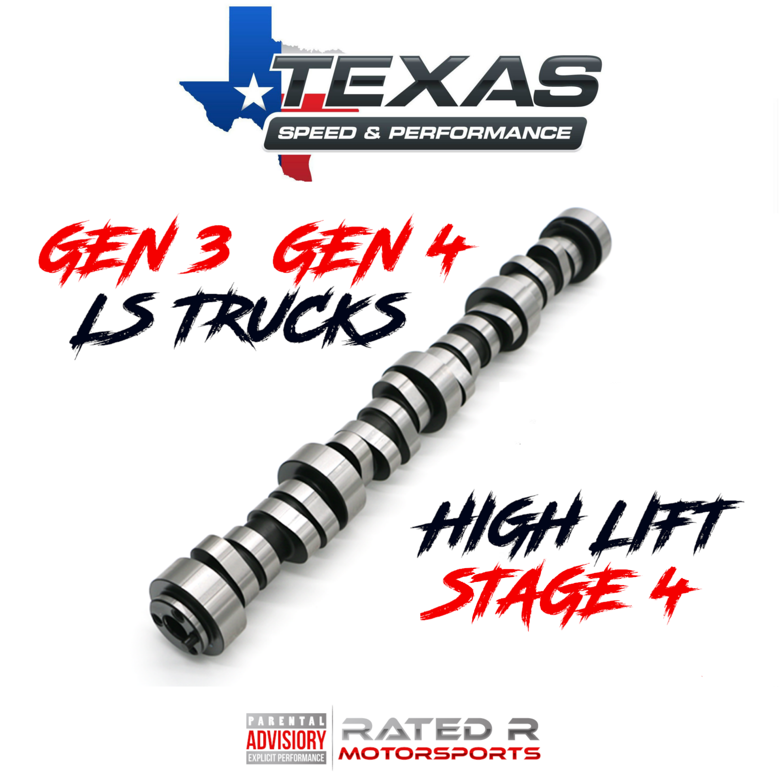 Texas Speed GM Gen 3 Gen 4 LS Truck High Lift Stage 4 Camshaft