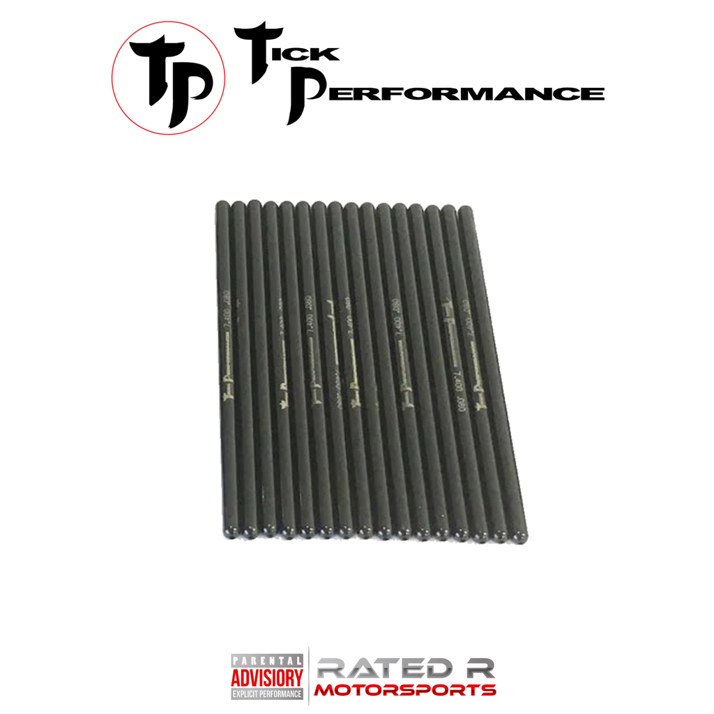 Tick Performance Chromoly 5/16" 7.400" Hardened Pushrod Set LS STANDARD SIZE