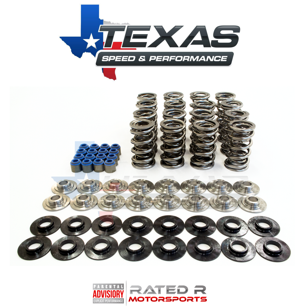 Kit de resortes de válvula dobles con elevación de 0,660" LS PAC de Texas Speed, retenedores de titanio y juego de varillas de empuje 