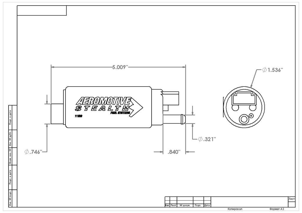 Bomba de combustible en tanque Aeromotive Stealth de 340 lph específica para GM