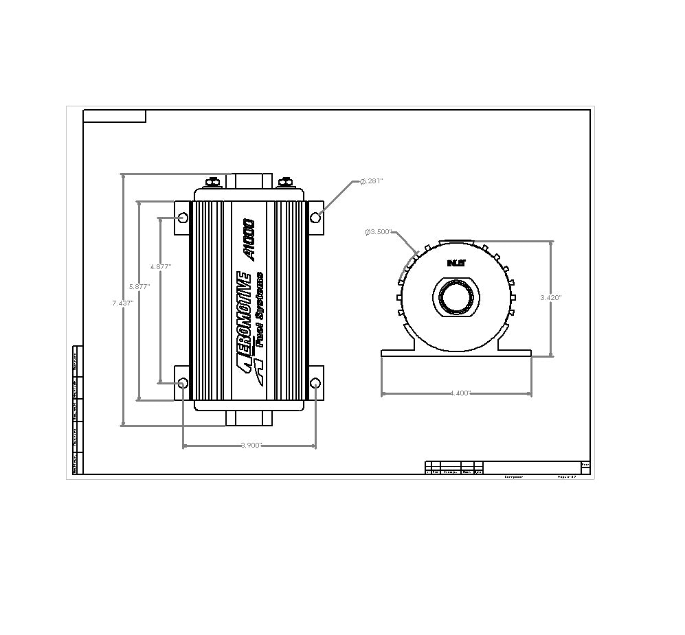 Bomba de combustible externa Aeromotive A1000