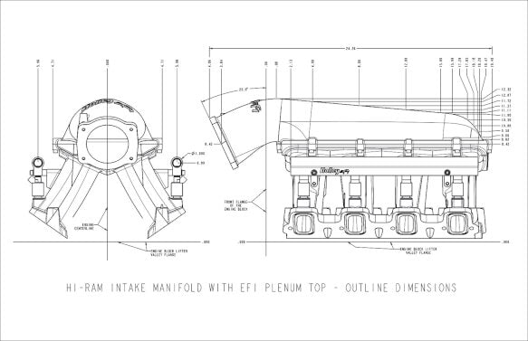 Colector de admisión Holley LS3 Hi-Ram EFI de 105 mm satinado