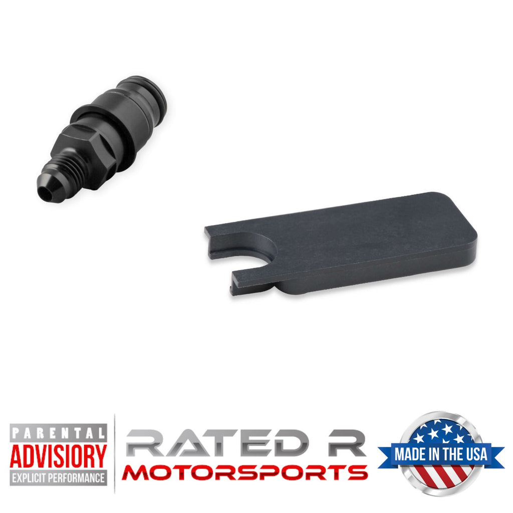 Earls Clutch Adapter Fitting -4 AN to Quick Connect Late T56 Master Slave Cylinder