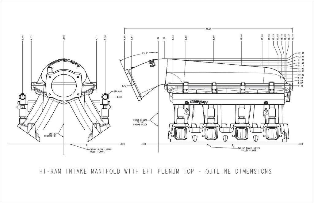 Colector de admisión EFI Holley LS1 LS2 Hi-Ram de 92 mm satinado