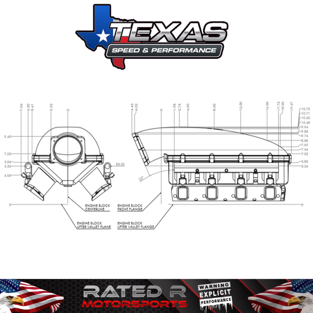 Texas Speed Titan SR-1 Short Runner 102mm LS1 LS2 Cathedral Port Intake Manifold